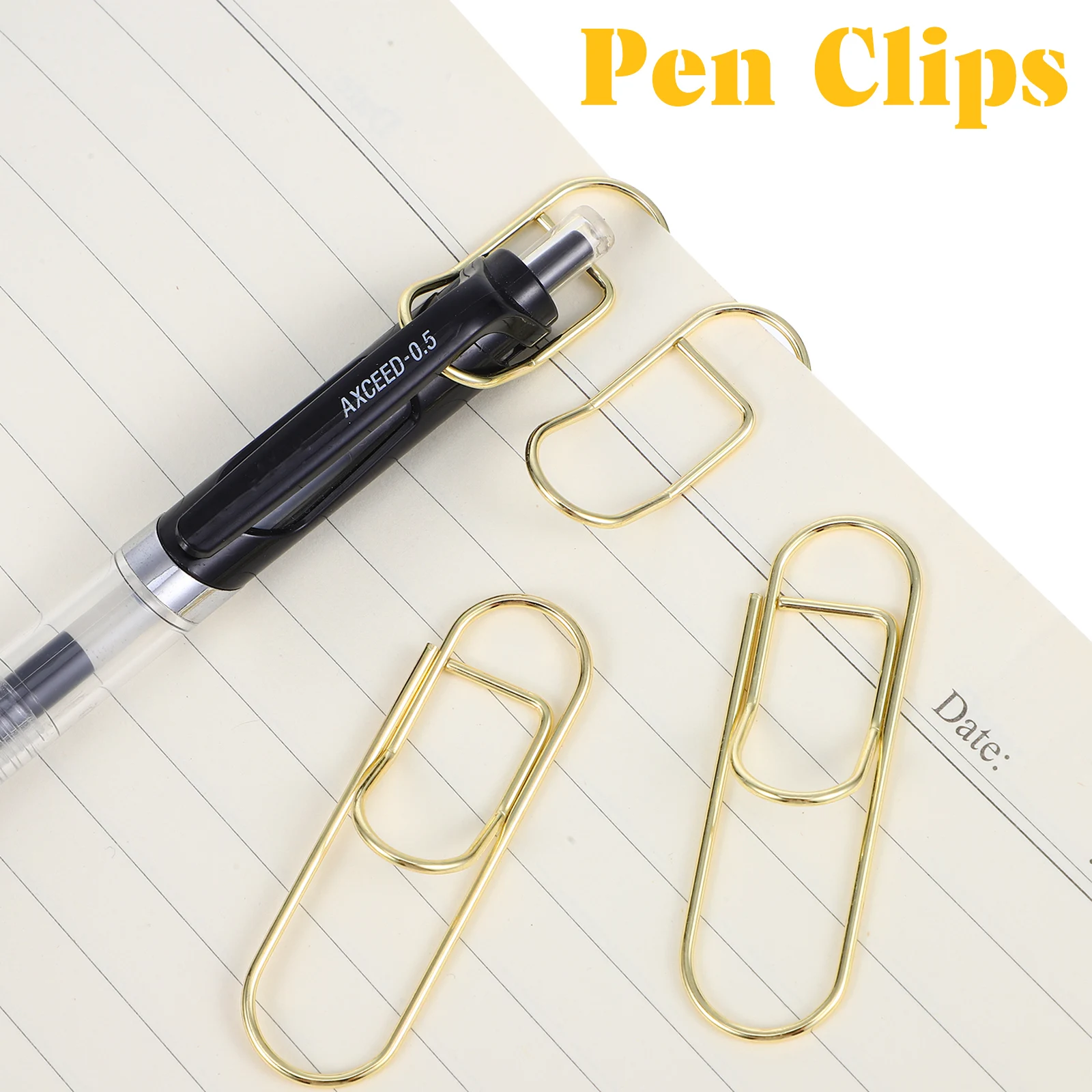 

20 Pcs Metal Pen Clip Paper Stand Hold Silver Organizer Holders Pencil Decorative Clips for Notebook Boxed