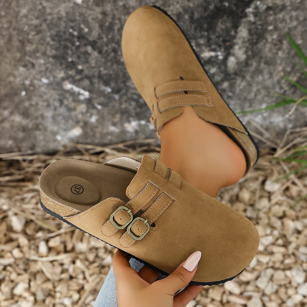 

Женские сабо, тапочки, новинка 2023 года, шлепанцы, женские классические пробковые противоскользящие туфли, уличные сандалии с поддержкой свода стопы, женские шлепанцы