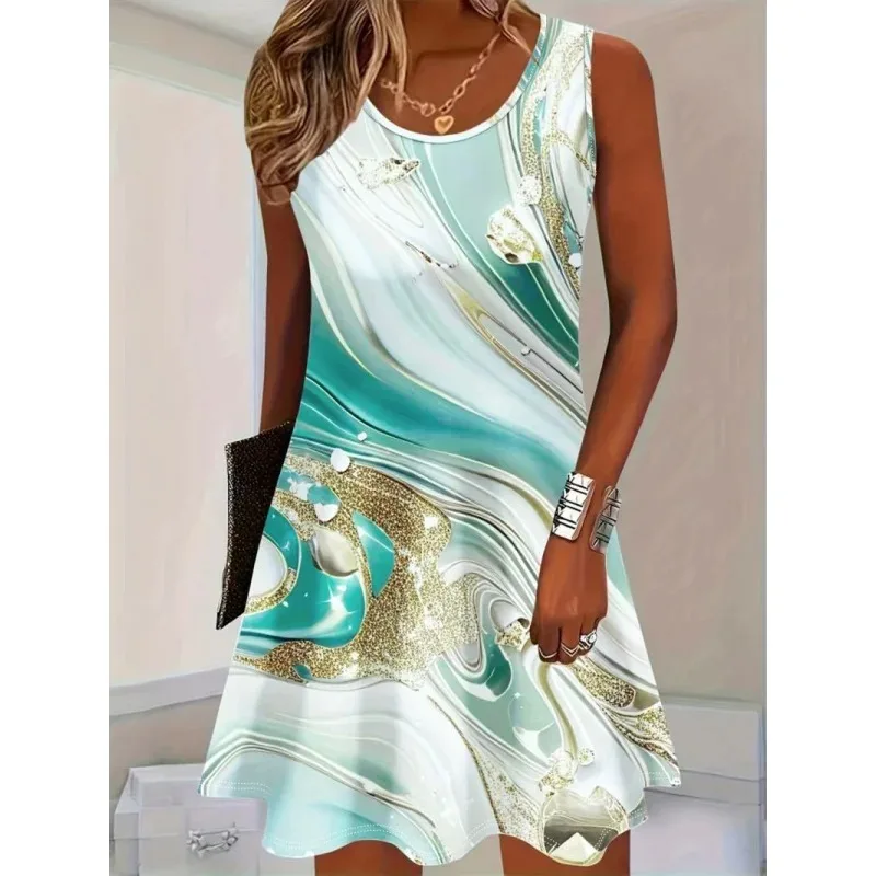 

Женское летнее платье в стиле чернил, платье с принтом, яркое уличное повседневное лето-весна