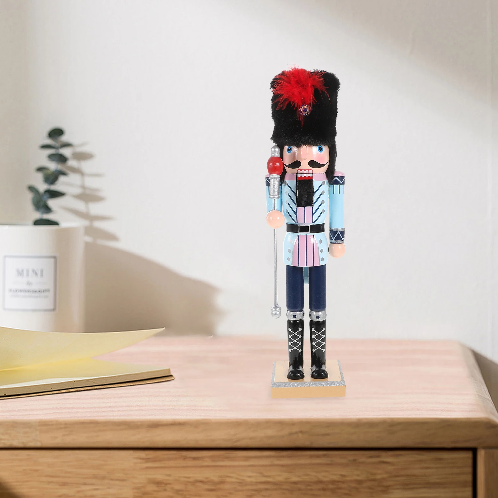 

Tall Hat Nutcracker Soldier Decoration Holiday Nutcrackers Desktop Table Decorations Wood Figurine Christmas