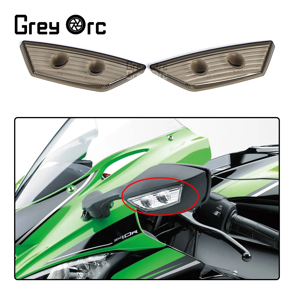 

Rearview Turn Signal Light Cover For Kawasaki Ninja ZX-10R ZX10R ZX 10R 2019-2021 2020 Mototcycle LED Rear View Mirrors Lens