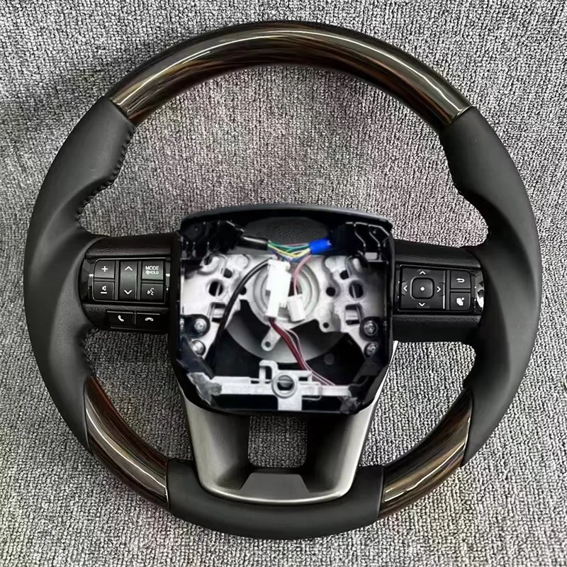 

Upgrade Carbon Leather Steering Wheel for Toyota Hilux REVO LC70 2016-2023 Custom Sport Wooden Assembly Corolla Model