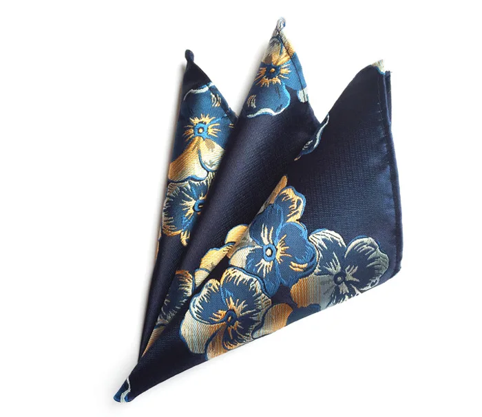 พิมพ์ดอกไม้โพลีเอสเตอร์ผู้ชาย Pocket Square เจ้าบ่าวงานแต่งงานชุดผ้าพันคอผ้าพันคอดอกไม้ผ้าเช็ดหน้าผ้าเช็ดตัวอุปกรณ์เสริมของขวัญ
