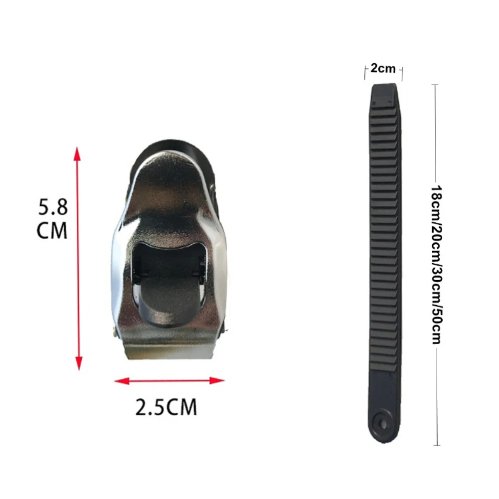 1 قطعة مشبك تزلج على الجليد المضمن 18/20/30/50 سنتيمتر النايلون مشبك مسننة حزام رمادي معدن مطلي مشبك لوح التزلج المثبت أجزاء #4