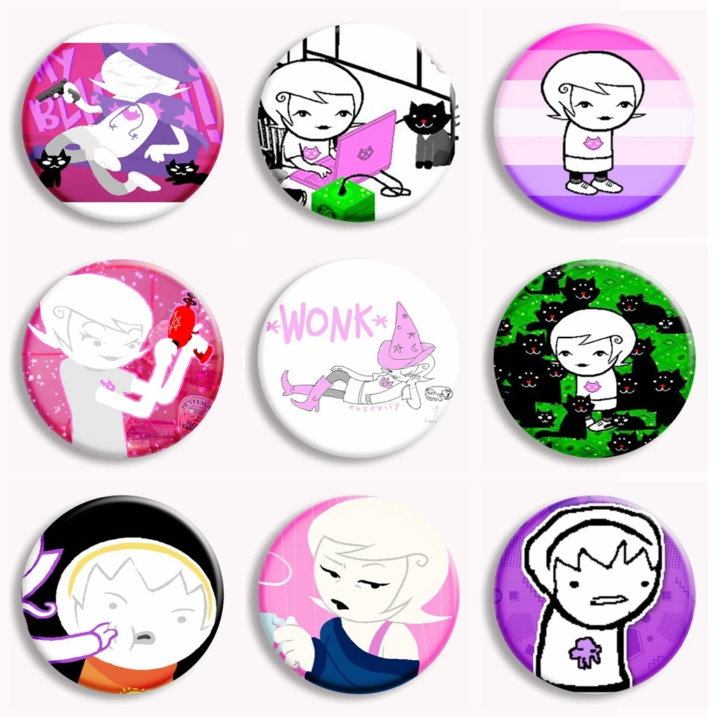 Roxy Lalonde Cartoon Button Pin Creative Anime Characte Meme Brooch Bag Decor Badge Fans Collect Friends Gifts