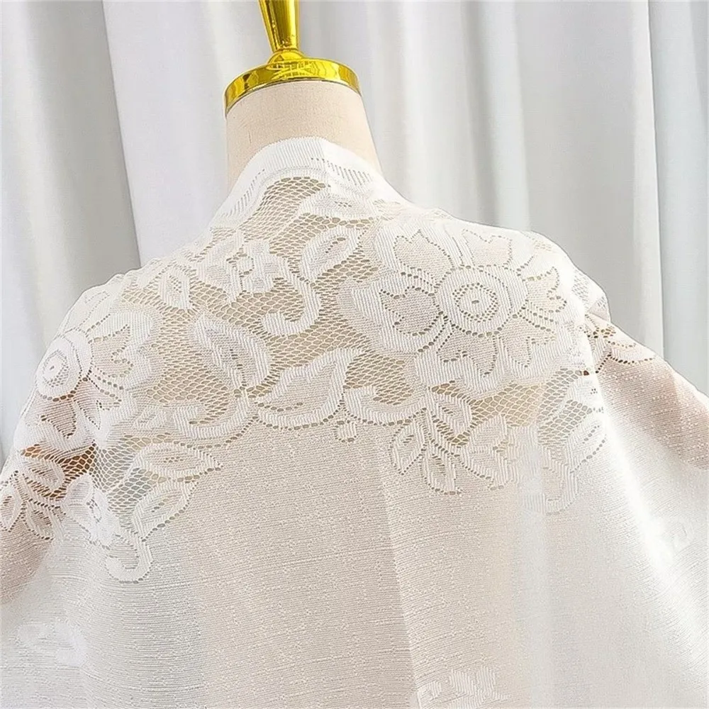 New Tassel Patchwork Tulle Scarf Hollow Solid Color Lace Shawl Breathable Party Accessories Triangle Scarf