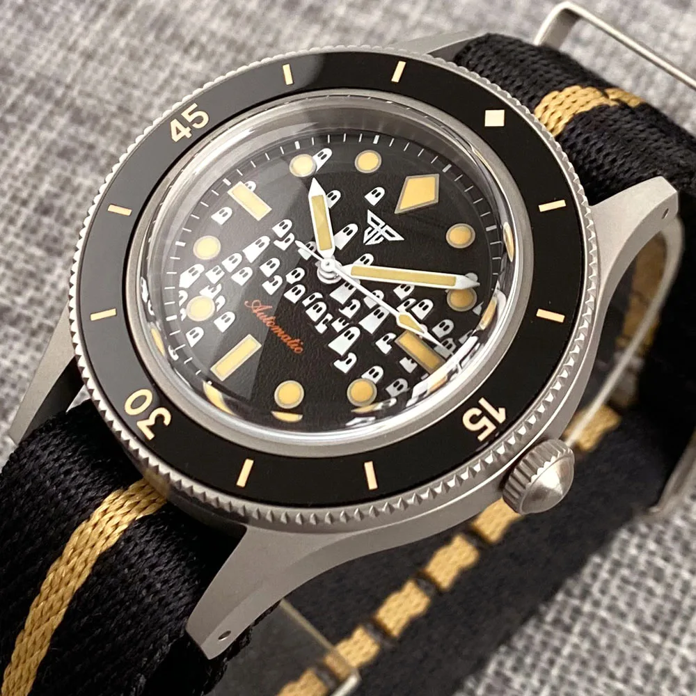 

Tandorio супер зеленый синий Lume Ghost Dial винтажные механические дайверские часы мужские NH35A куполообразный сапфир 200 м водонепроницаемый корпус с пескоструйной обработкой