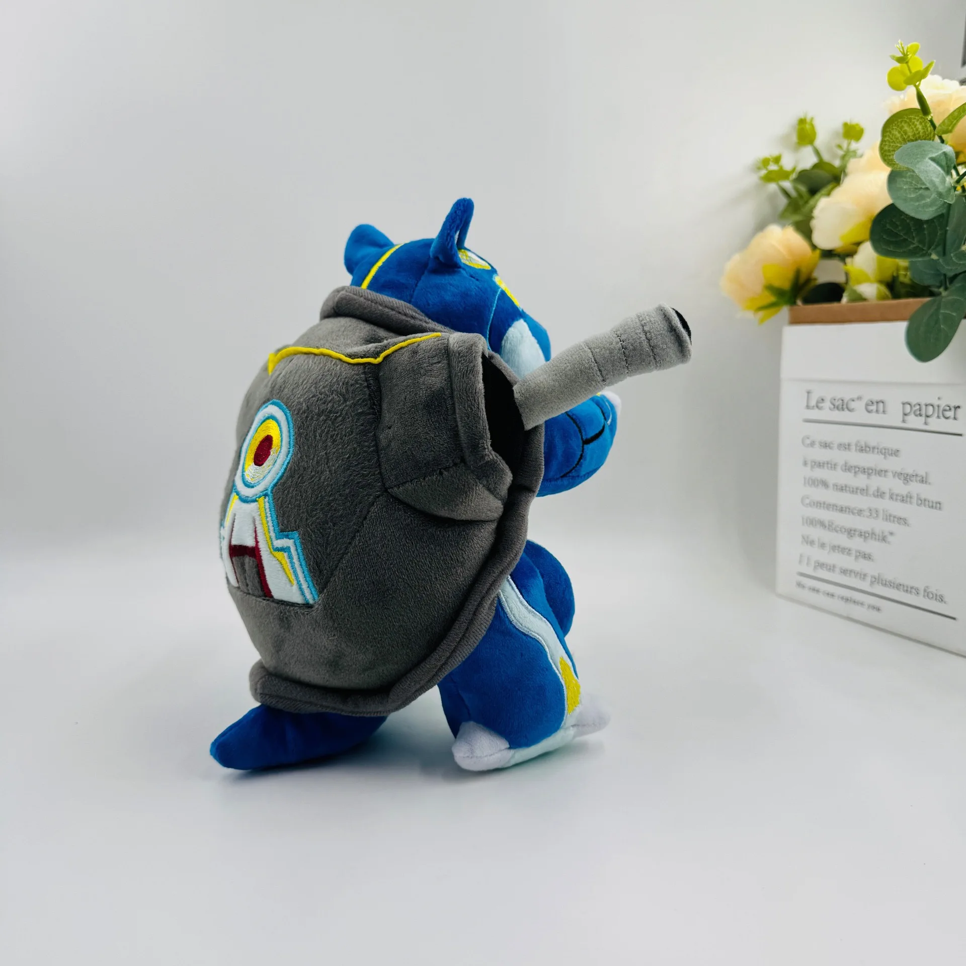 20cm メガブラストイズ ポケモン ぬいぐるみ - 巨大キャノンタートル 最終進化 ぬいぐるみ、水タイプ ゼニガメ進化 コレクタブルフィギュア