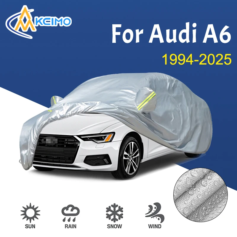 

190T Car Cover Outdoor Sunshade Snow Sun UV Protection Four Seasons Car exterior accessories For Audi A6 1994-2025