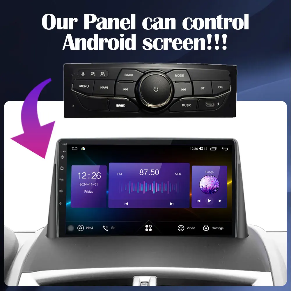 OEM Style Control Panel For Renault Megane 2 2002-2009 To Control Android Radio Screen Car Video Player Car Central Switch Frame