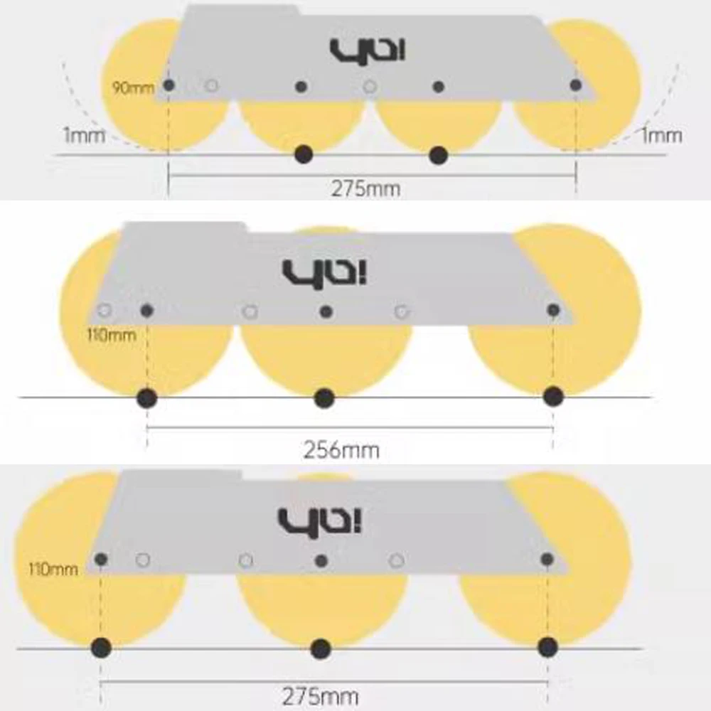 ساجو 90 زائد الإطار الأصلي يويو إطار تزلُّج مضمن 4*90 مللي متر Rockered 3x110 مللي متر شقة FSK سرعة التعرج التزلج قاعدة Patines تشيس