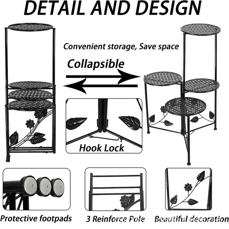 Indoor Outdoor Plant Branch Metal Planter Racks Multi-Pot Plant Pot Storage Box Multi-Functional Vertical Display Racks Home