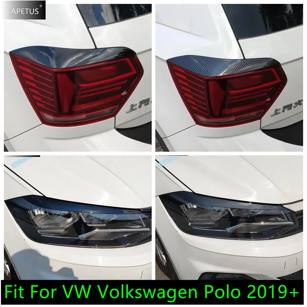 ABS Auto Front Headlight Eyelids Eyelashs Cover Trim Plastic Mouldings Exterior Accessories For VW Volkswagen Polo 2019 - 2023