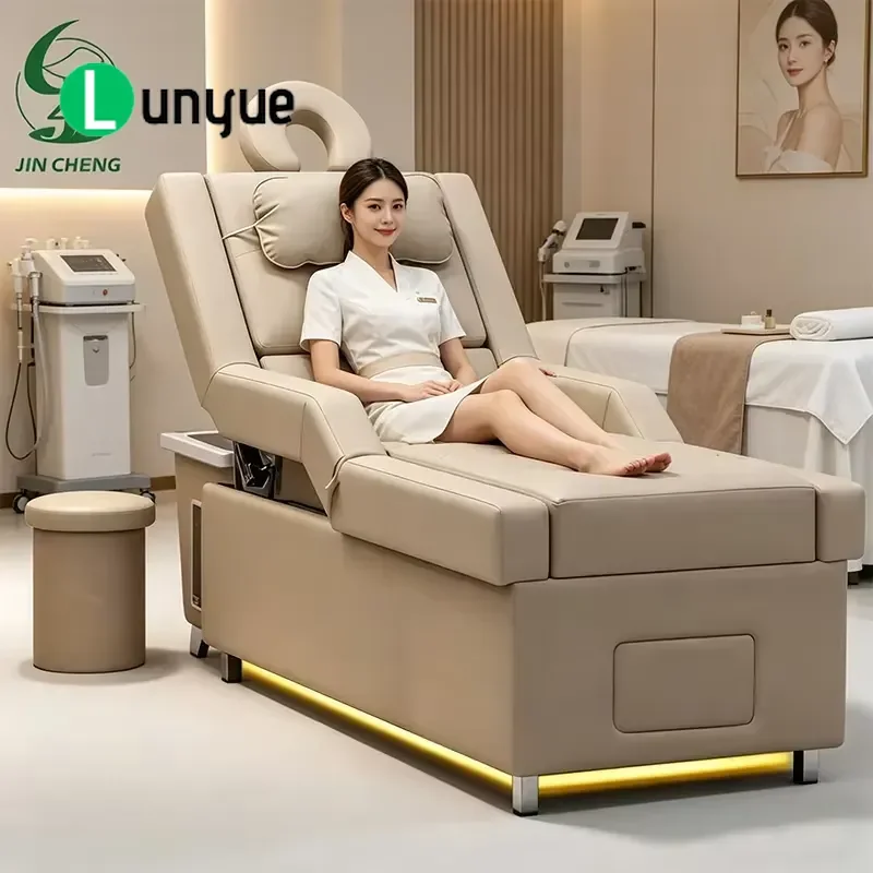 Multifunctional Electric Thai Massage Bed Pedicure Shampoo Chair with Lifting Backrest Head Spa Beauty Furniture for