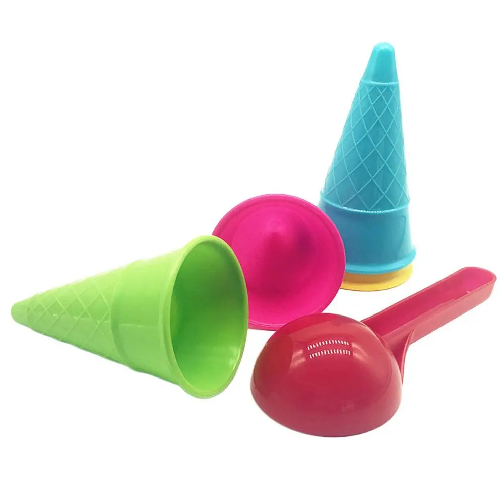 5 قطع هدية اللعب منزل النشاط في الهواء الطلق مغرفة الآيس كريم مخروط نموذج لعبة الشاطئ مجموعة ألعاب الرمل