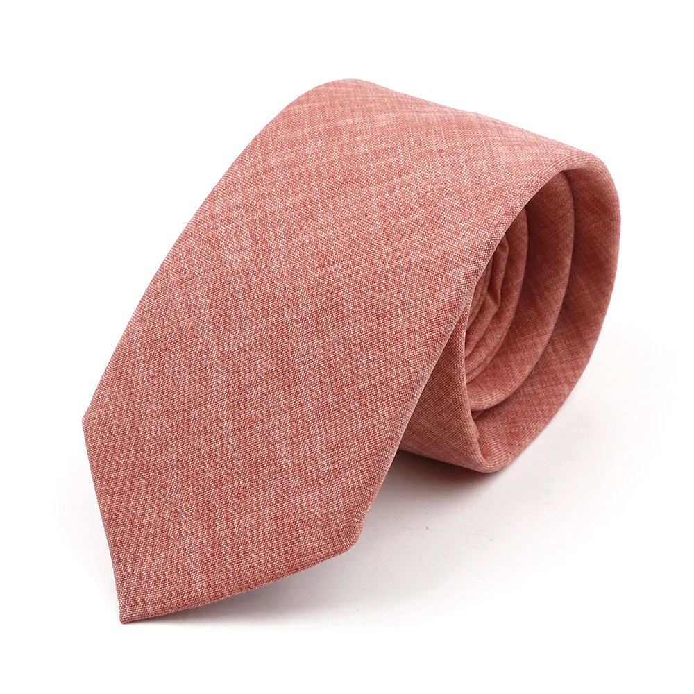 Zacht katoen effen kleur handgemaakte mannen stropdassen saliegroen roze oranje magere stropdas voor bruiloft shirt pak das accessoire