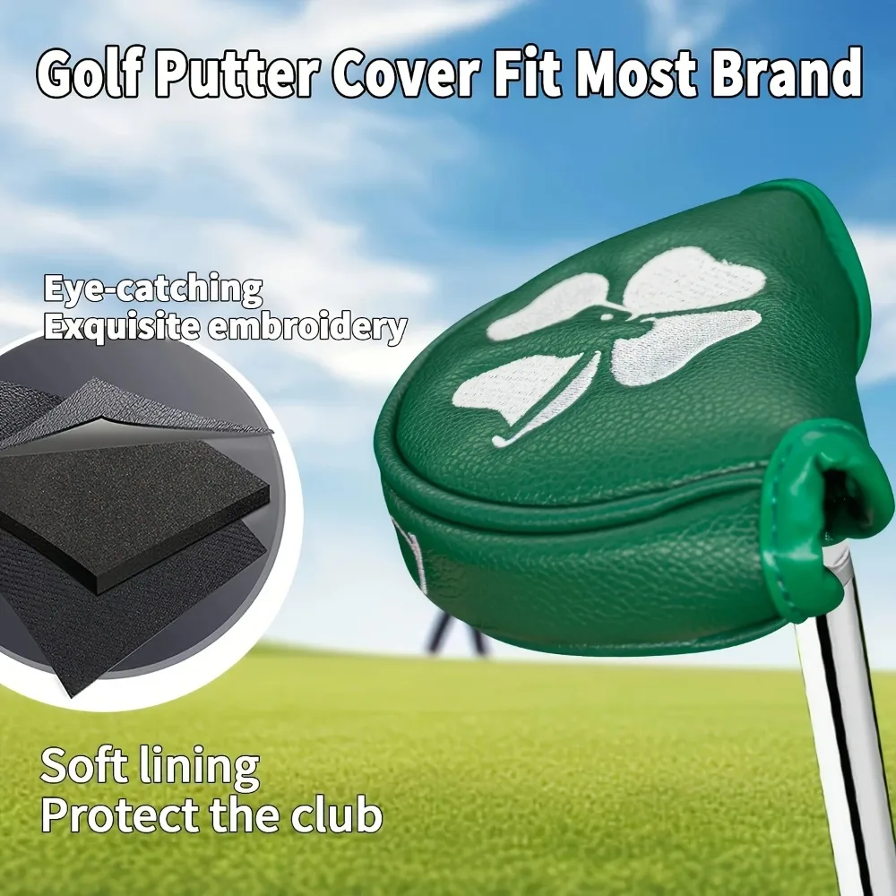 1pc Clover Golf Club Head Covers Golf Putter Cover Golf Stylish Club CoverSuitable for Outdoor Enthusiasts of Both Genders image 4