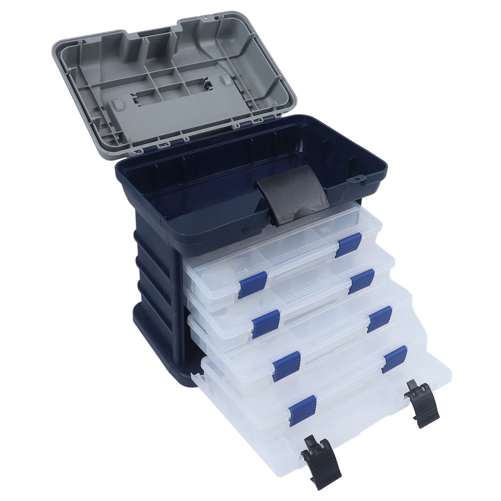 

4-layer Toolbox Fishing Gear Box Fishing Trips Black orange,green Strong Buckle Lock Thickened Buckle Easy To Use