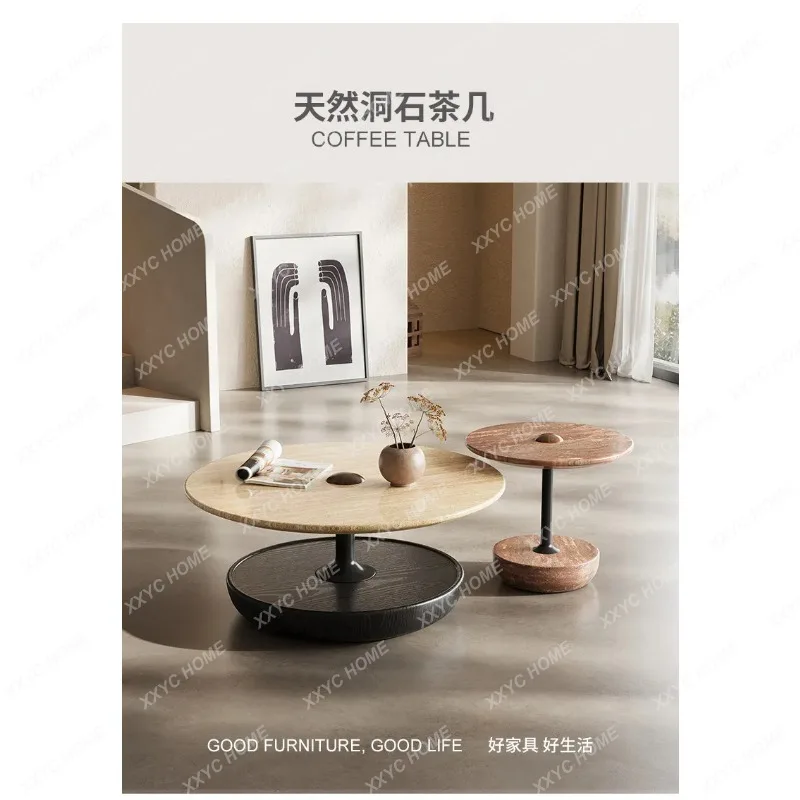 

L natural travertine coffee table creative antique marble coffee table living room round coffee table