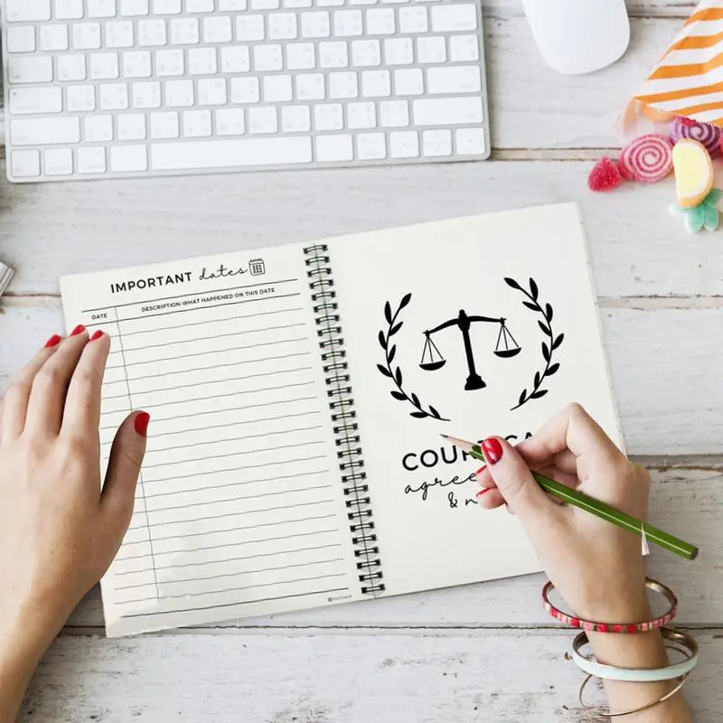 الطفل Custody مخطط كتاب سجل مذكرات Custody Battles الأبوة والأمومة التقويم واحد الوالدين المنظم معركة سجل للنفقات