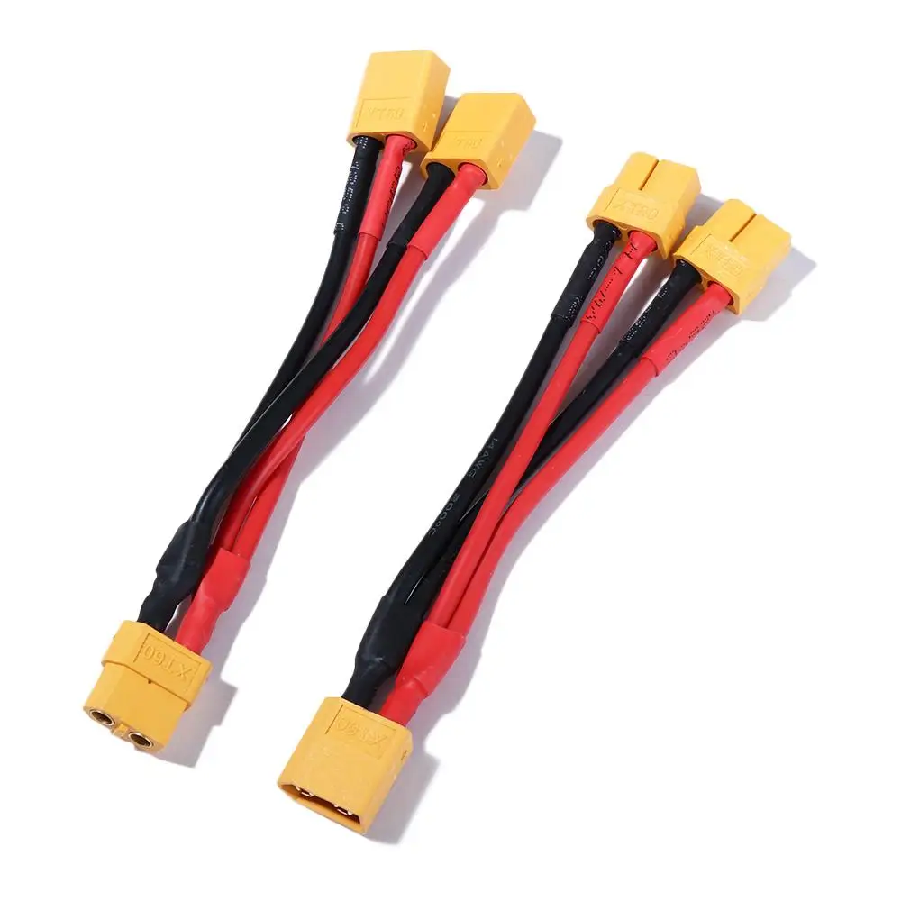 Two Female XT60 Female Dual Extension Y Splitter Wire Power Cable Connector Wire Parallel Battery Cable Battery Connector Cable