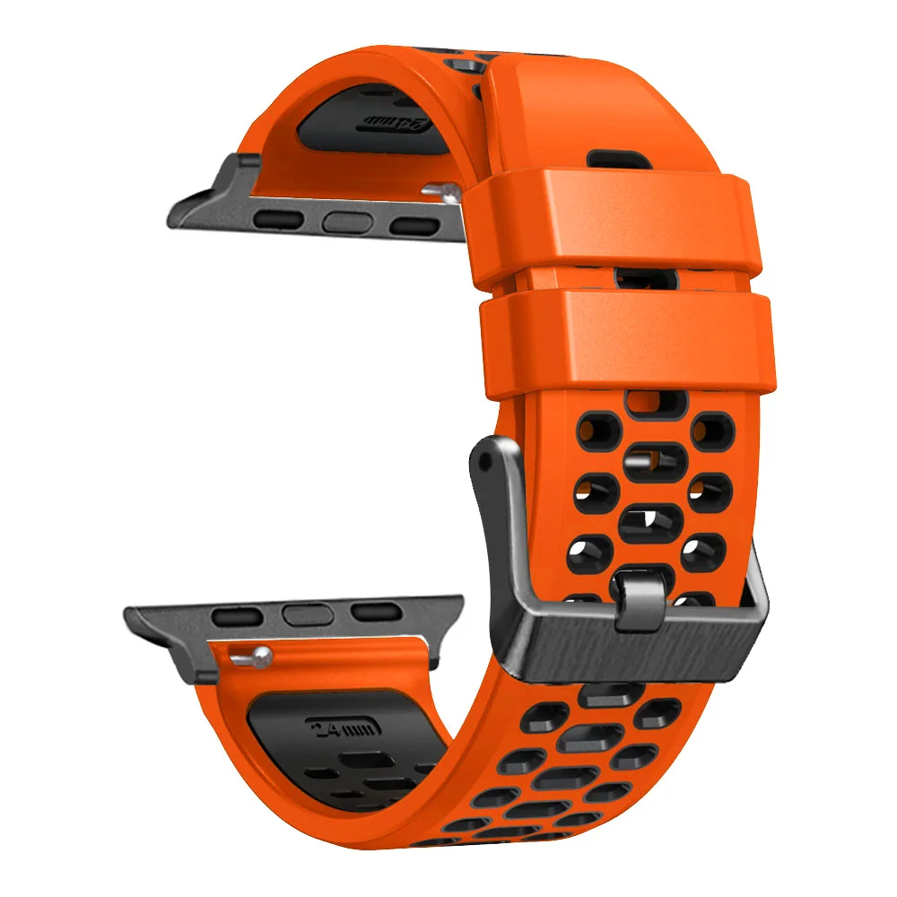 Sport Silikonarmband für Apple Watch Ultra 2 49 mm Armband Armband für Apple Watch Serie 9 8 7 SE 6 45 mm 44 mm 42 mm Zubehör