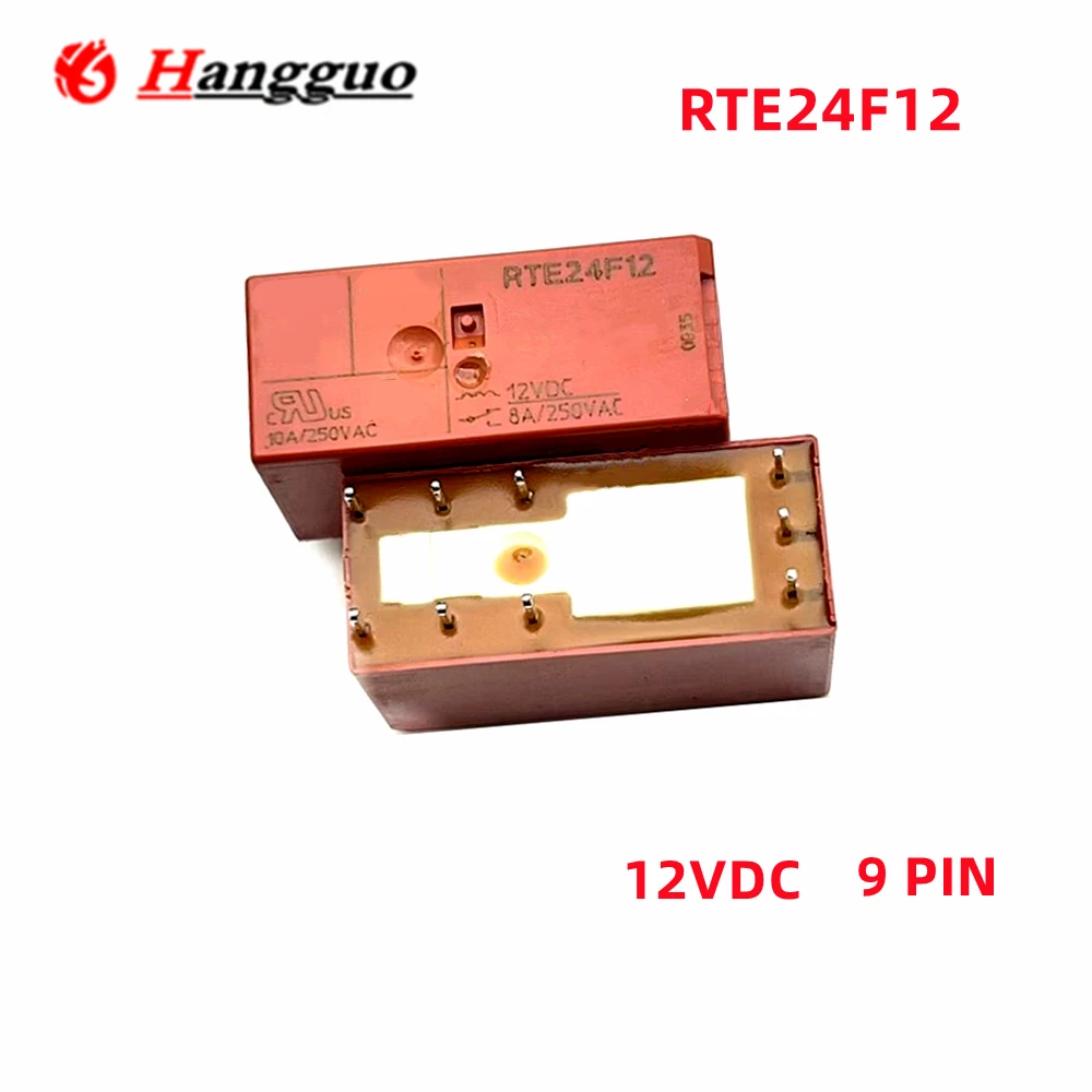 2PCS/Lot Original RTE24F12 8A 12V  RT314F05 5VDC 16A 9PIN Relay