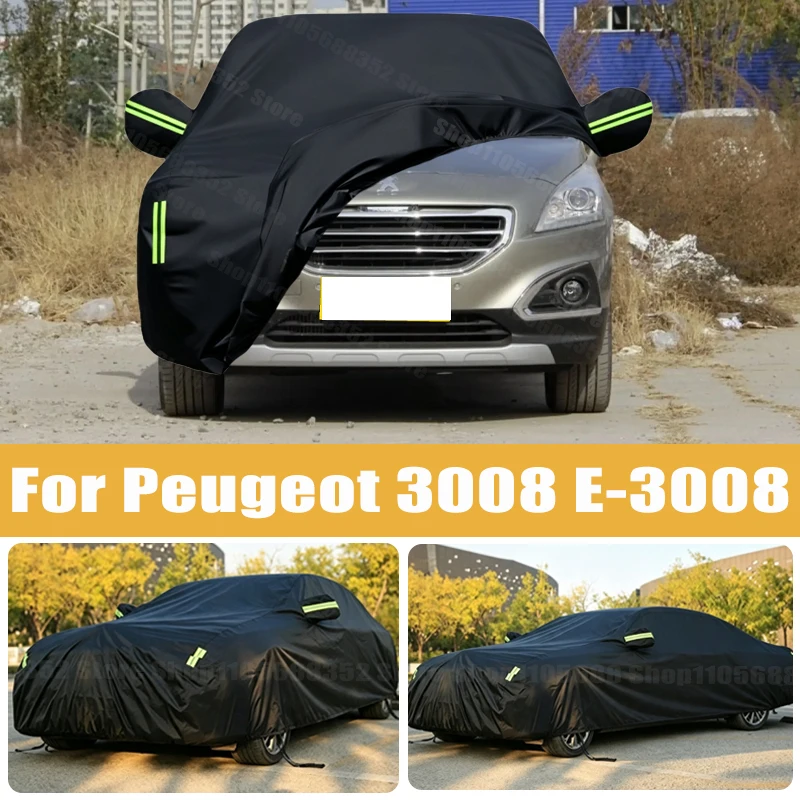 Car Cover Outdoor Protection Full Exterior Snow Cover Sunshade Dustproof Protection Cover Universal For Peugeot 3008 E-3008