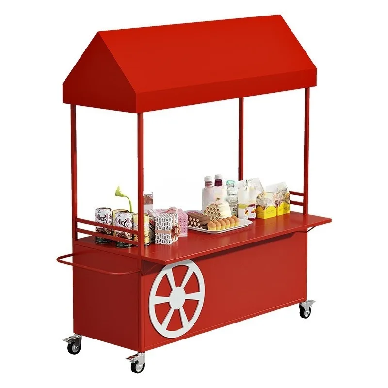 Mobile stall car, night market stall trolley, mobile promotion vehicle, commercial street display stand float booth rack