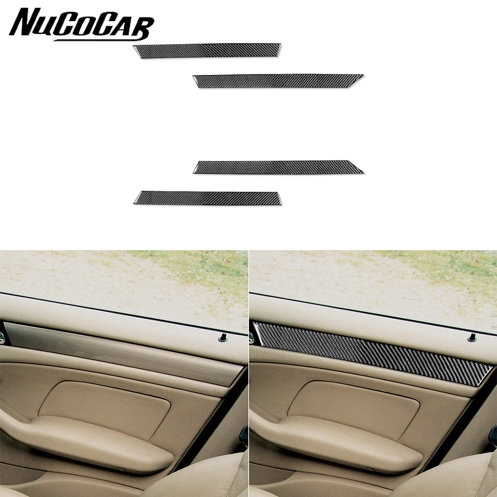 For BMW E46 1998-2005 Carbon Fiber Interior door Panel Trim strip Car Interior Accessories Decorative Stickers