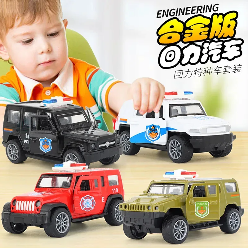 

TEMIKIDS 1:64 Simulation Kids Car Model Car Toy Die Cast Alloy Off-Road Vehicle Collection Gifts For Boys And Kids 4pcs/Set P227