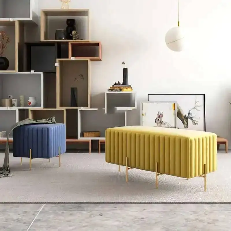

Luxury Long Living Room Chair Shoes Bar Stool Bench Home Door Dress Hotel Sofa Rest Stool Customized Vanity Chair Ottoman New