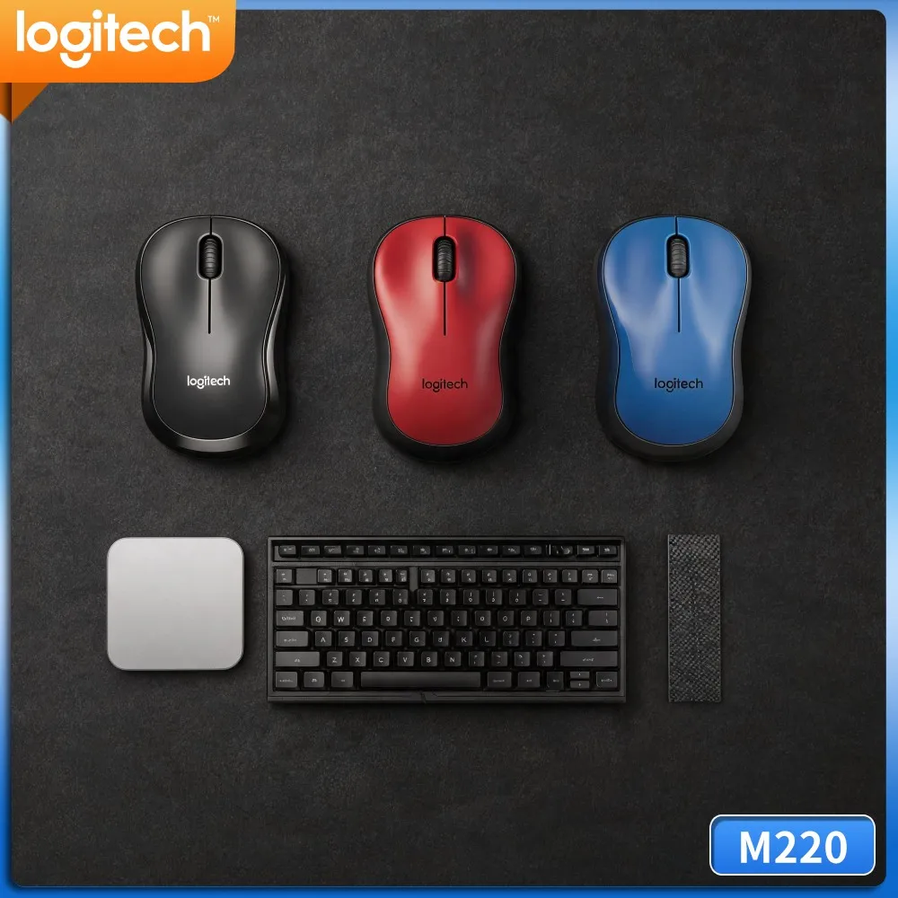Logitech M220 Wireless Silent Click Mouse Stable Link Compact Portable For PC Mac Notebook Desktop Daily Office Work