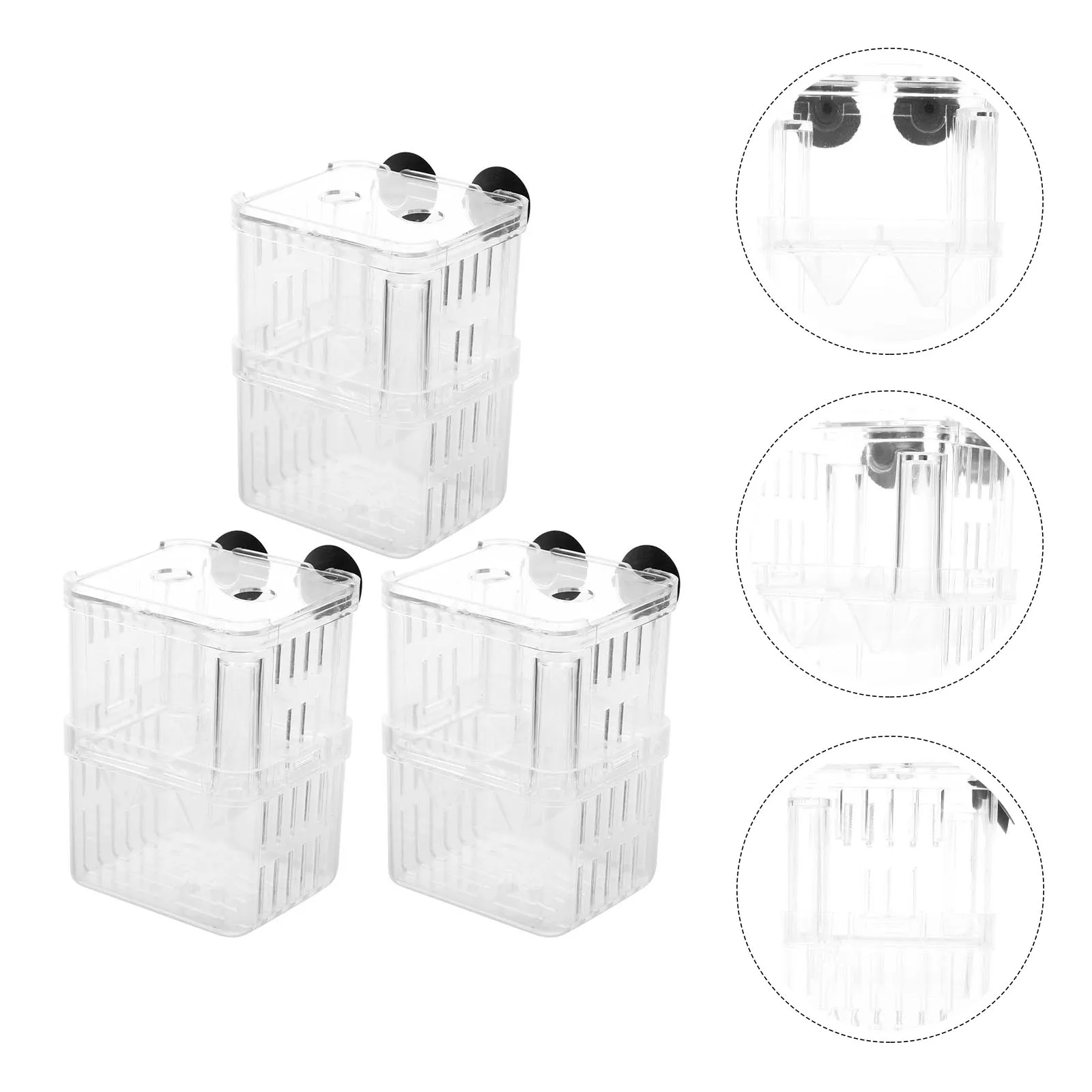 

3pcs Juvenile Fish Breeding Box Plastic Isolation Tank Hatchery Container Small Aquarium Case for Fish Protection