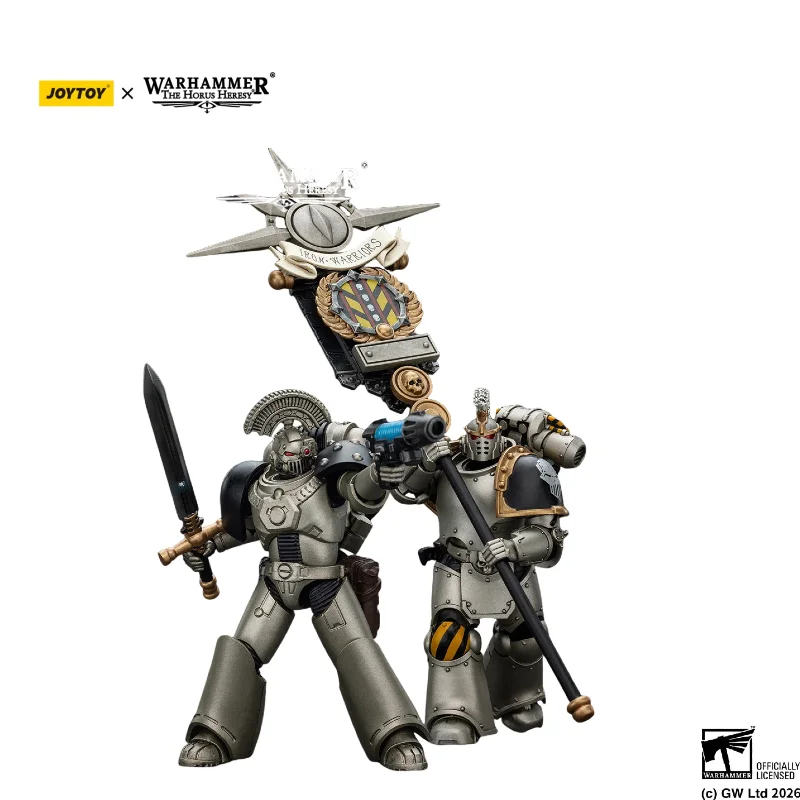 

JOYTOY Warhammer 30K Iron Warriors MK VI Tactical Sergeant & Vexillarius 1/18 Scale JT01758 Sci-Fi Articulated Action Figures