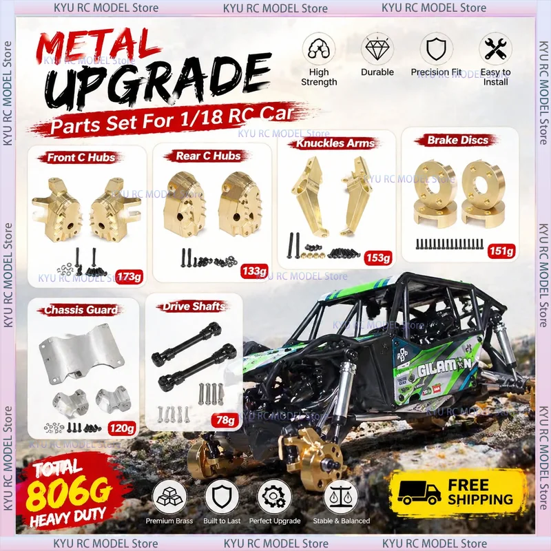 

Axial 1/8 AXP8 Gilamon RC Crawler Brass Rear Axle C Hub Counterweight Upgrade Parts 2.2 4X4 RTR