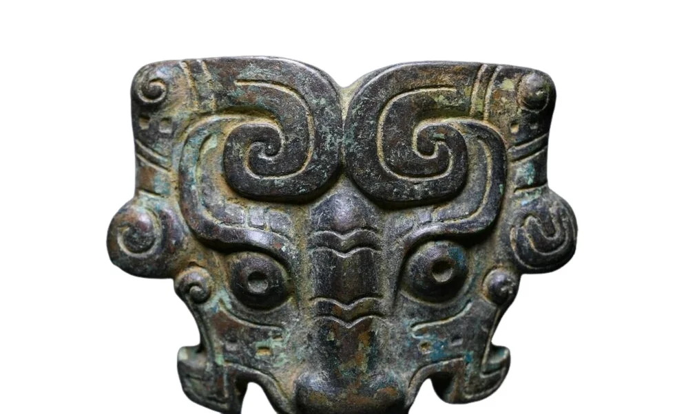 

5.9CM Old Chinese Bronze Ware Palace Dynasty Pixiu Beast Head Accessories