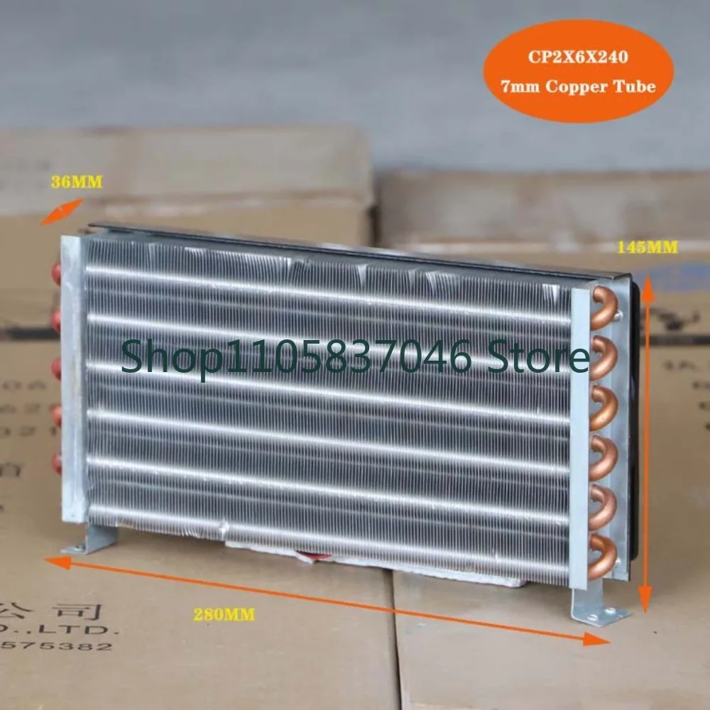 CP2x6x240 miniature evaporator air-cooled condenser copper tube finned radiator can be equipped with 2 fans