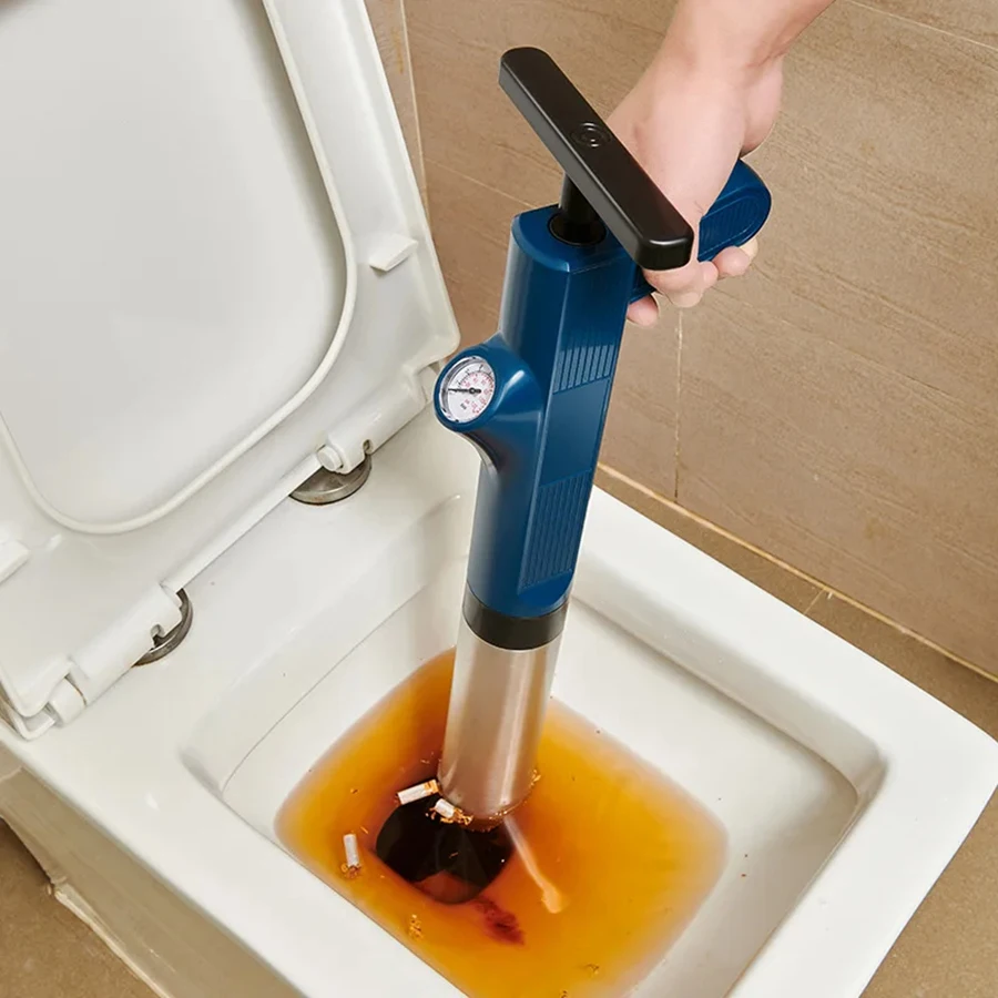 Toilet Plunger High Pressure Air Drain Blasting Pump Dredge for Kitchen Bathroom Clogged Pipes Sinks Floor Drains