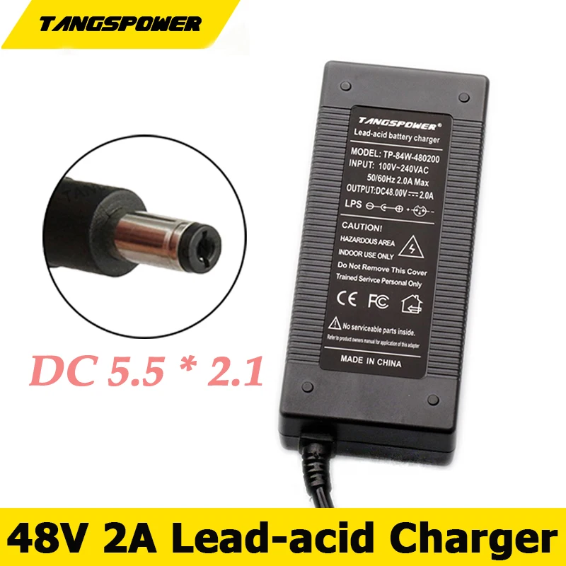 

48V 2A Smart Lead-Acid Battery Charger for 57.6V Lead Acid Battery Pack High Quality Charger With DC5.5*2.1MM Connector