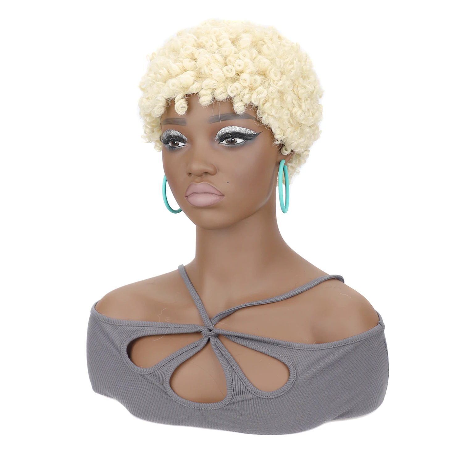 

Short Hair Afro Curly Wigs for Women Black Hairstyle High-Quality Wig for African American Ladies Synthetic Wig Daily Use