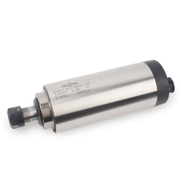 

220V 2.2KW 80mm 24000rpm 400Hz 8A High Speed CNC Engraving Air Cooled Spindle Motor GDZ80-2.2F