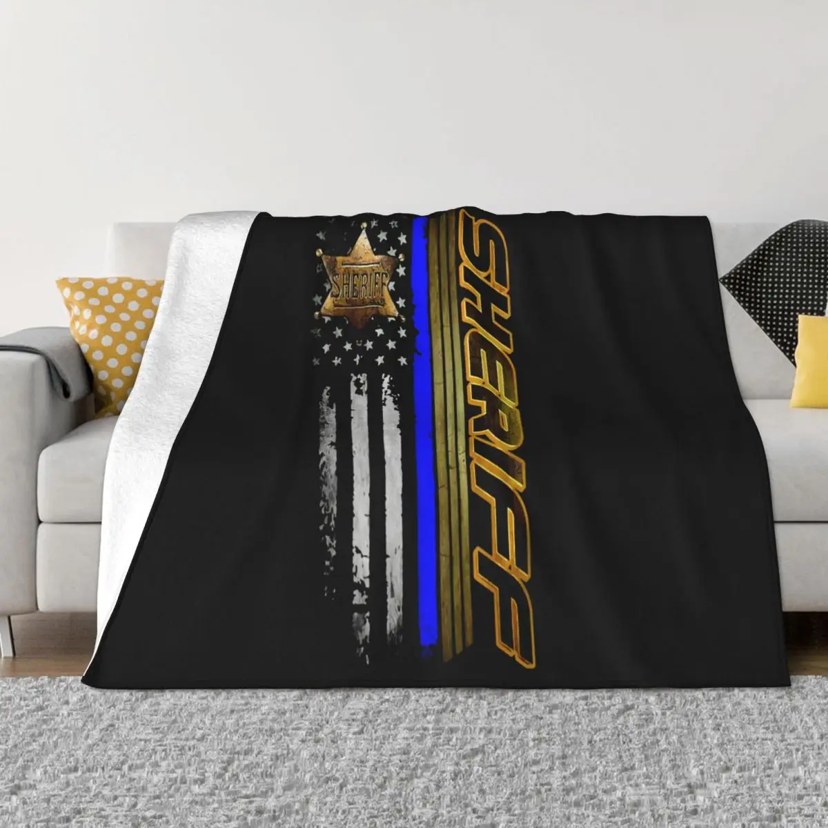 Cool Sheriff Flag Preshrunk Cotton Women Men Female Unisex Text Middle Aged Best Selling Top Throw Blanket