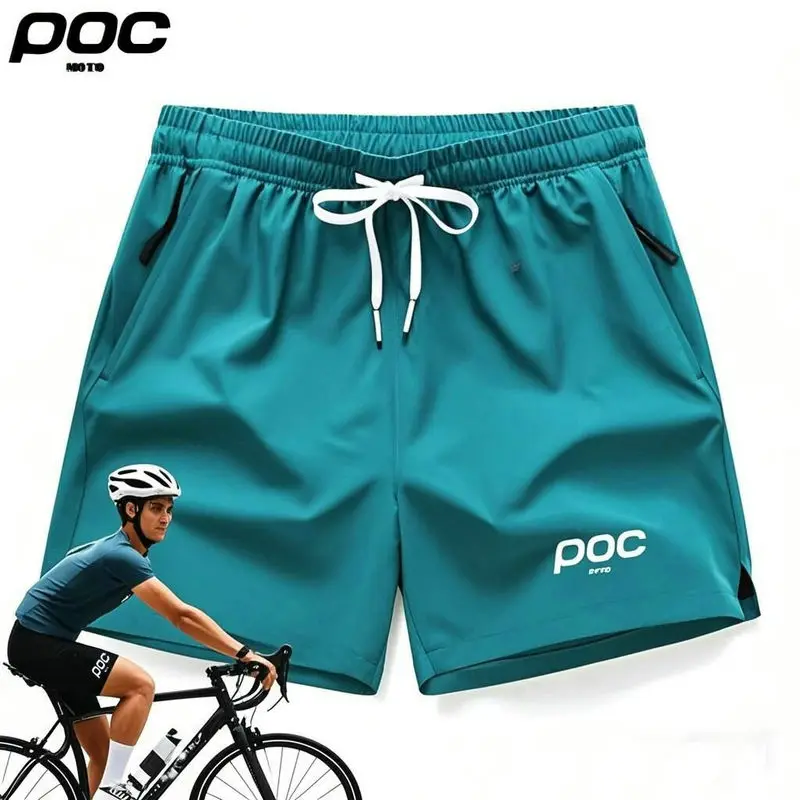 

2025 Summer MOTO POC New Cycling Men's 3/4 Shorts Thin Comfortable Breathable Sweat-absorbing Quick Drying Sports Fitness Shorts