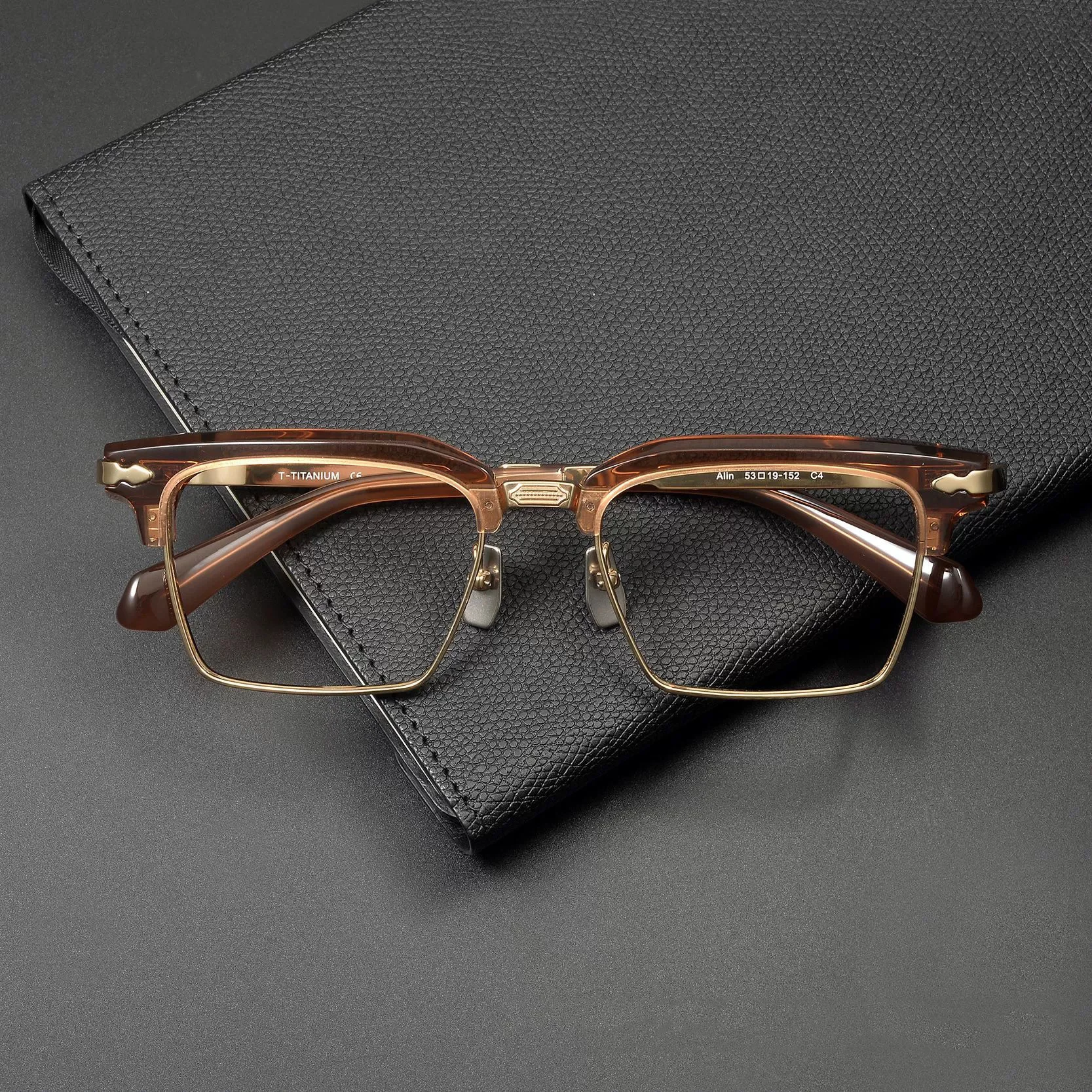 Alin -Vintage Handcrafted Acetate Optical Frames for Men Women Retro Square Thick Eyewear Premium Acetate Unisex Glasses