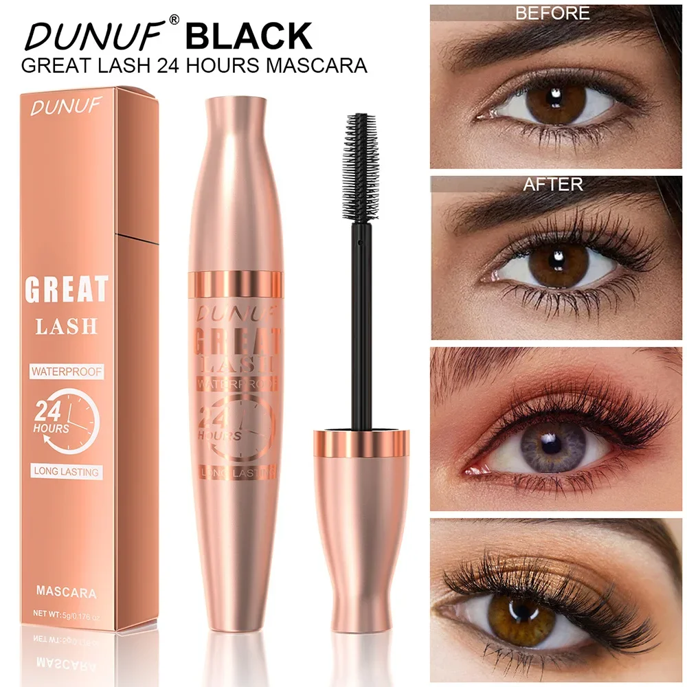 DUNUF Mascara longue durée 24h imperméable volumateur allongeant Curling séchage rapide cils outil de maquillage