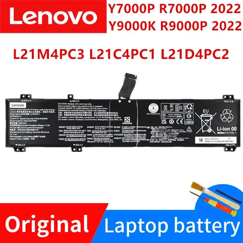 

New Lenovo Original Y7000P R7000 R7000P Y9000P Y9000K R9000P R9000K Notebook Battery 2022 L21C4PC1 L21D4PC1 L21M4PC3 L21D4PC2