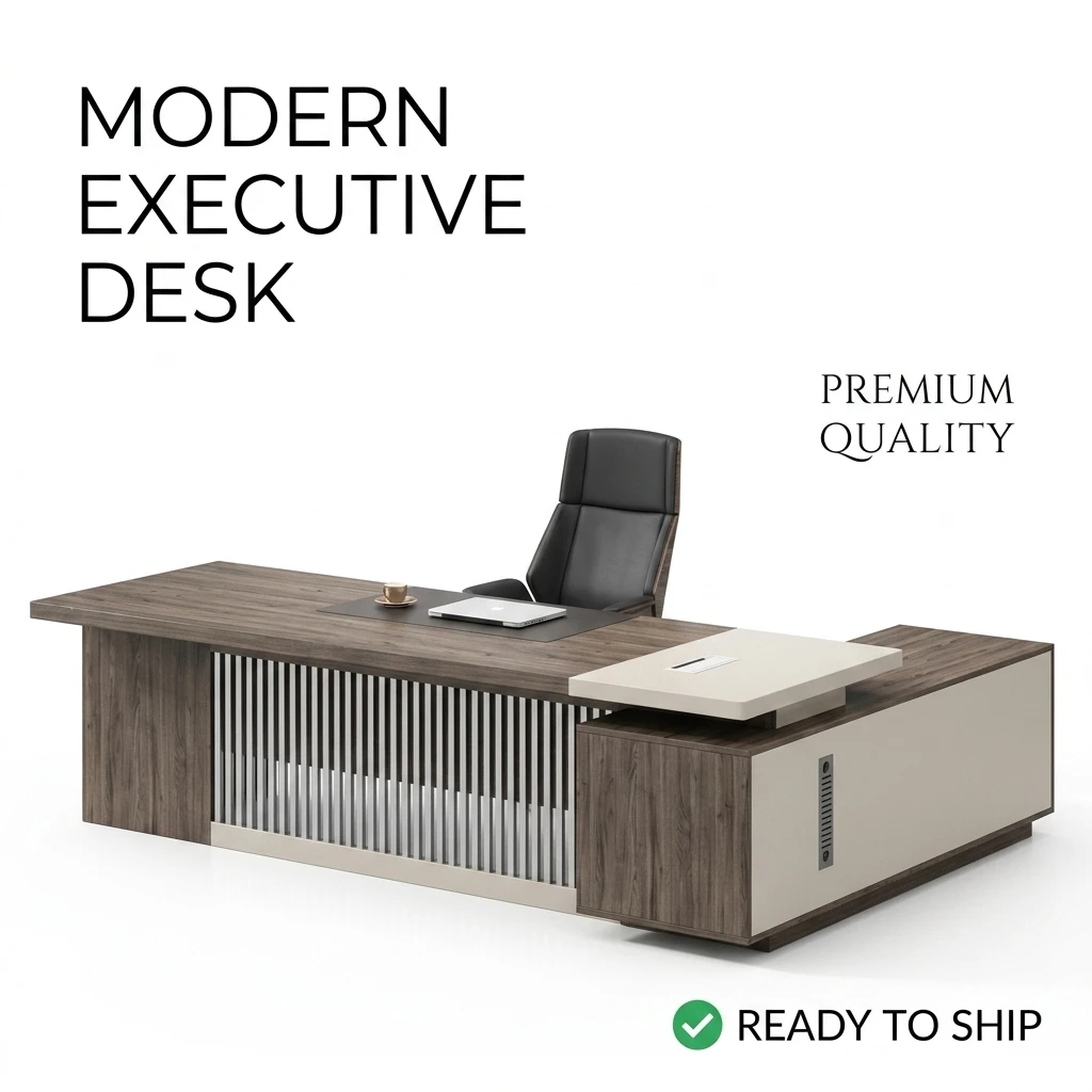 Ekintop Modern Office Furniture Solutions Executive Office Desk Furniture Boss Commercial Wood Office Desks