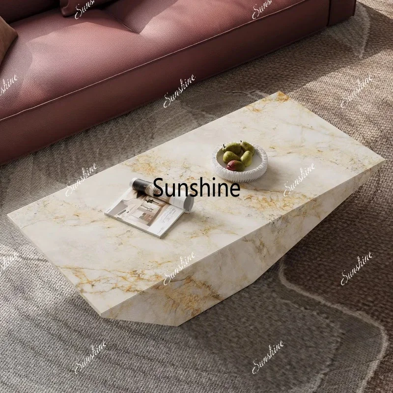 

Italian minimalist high-end sense wabi sand wind luxury stone creative villa high-end coffee table FT