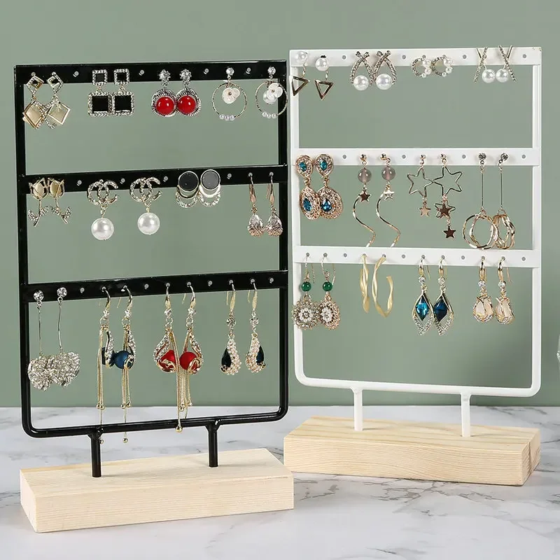 24/44/66Holes Earrings Hanging Rack Sturdy Stable Metal Delicate Jewelry Display Stand Earring Hanging Storage Jewelry Organizer